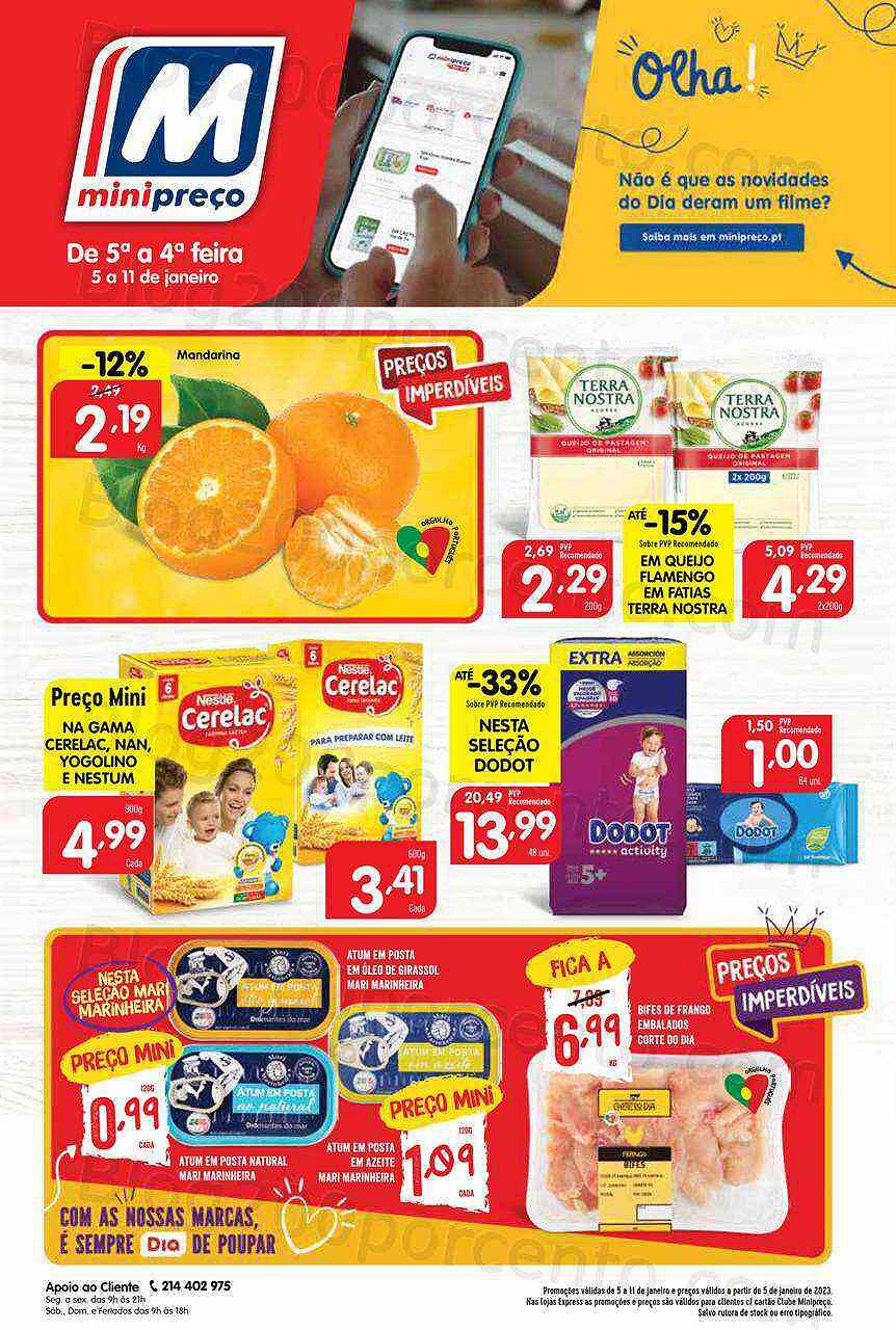 Antevisão Folheto MINIPREÇO Promoções de 5 a 11 janeiro