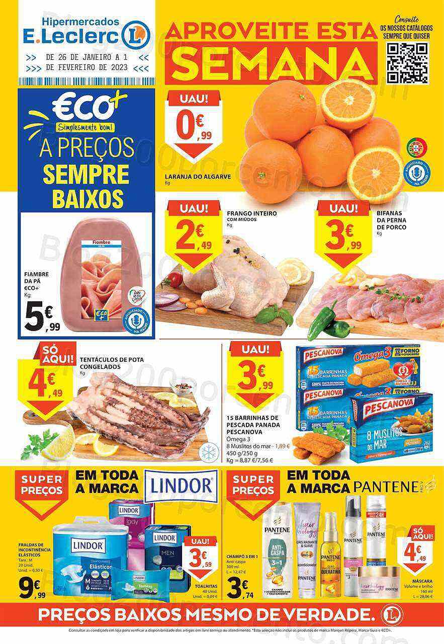 Antevisão Folheto E-LECLERC Promoções de 26 janeiro a 1 fevereiro