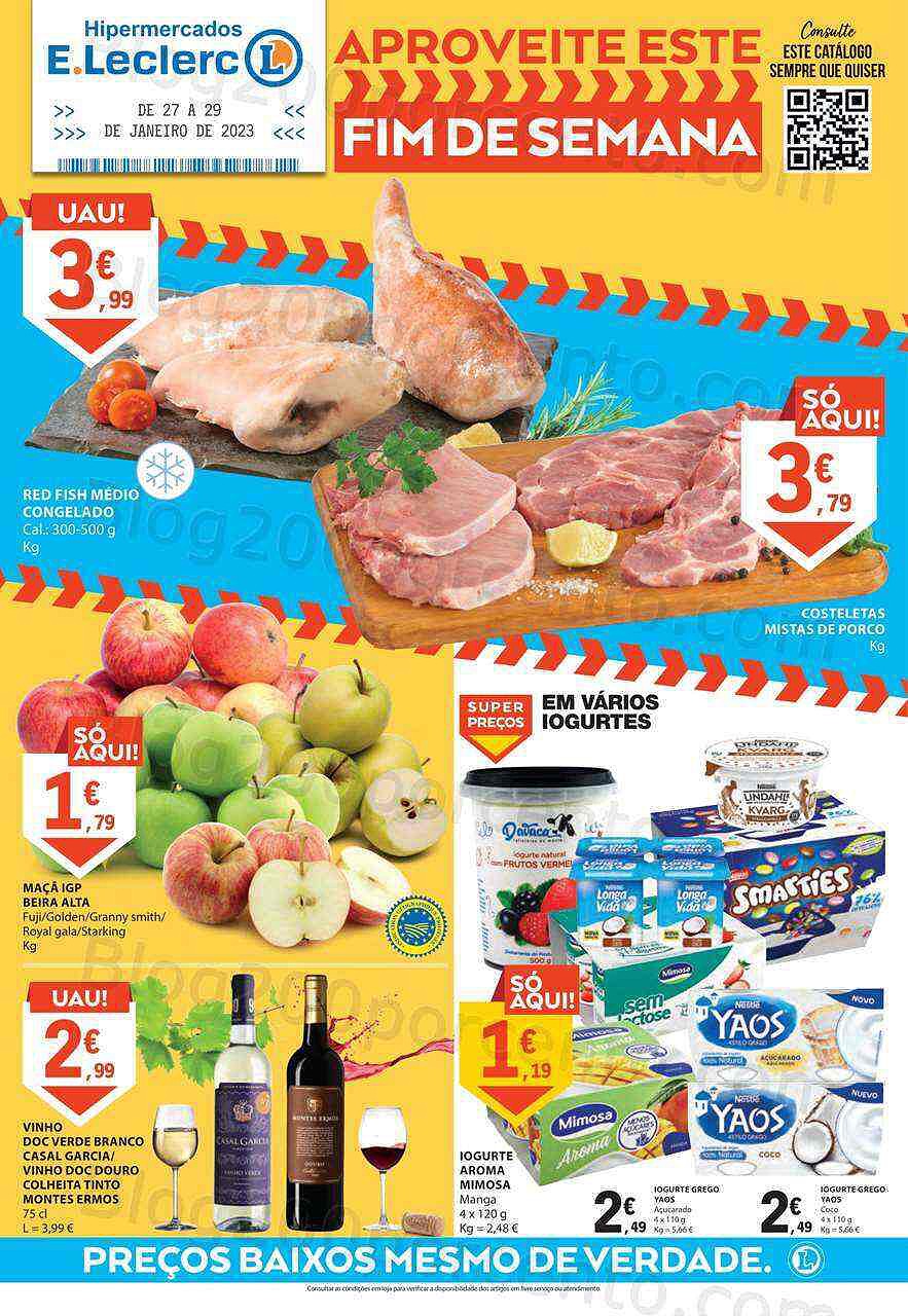 Antevisão Folheto E-LECLERC Promoções Fim de Semana - 27 a 29 janeiro