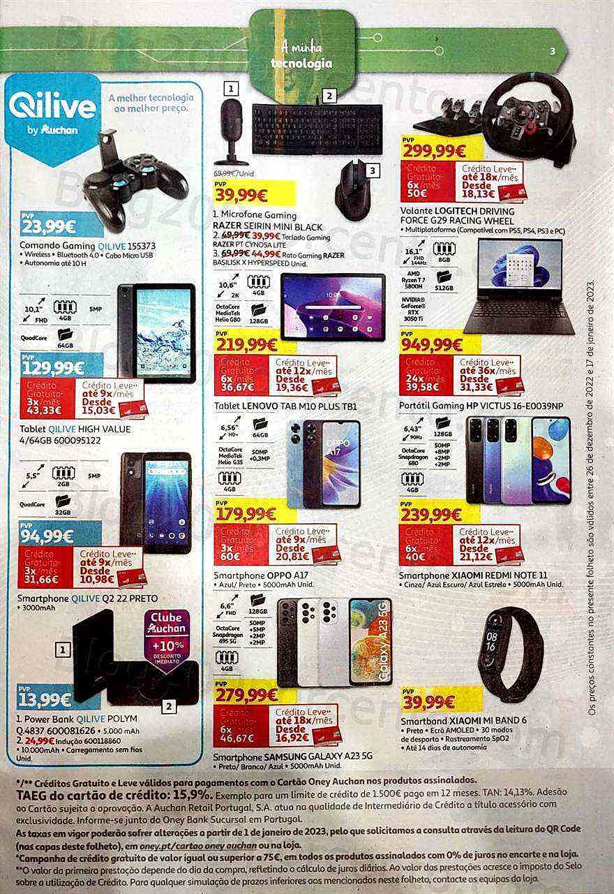 Antevisão Folheto AUCHAN Tecnologia Promoções de 26 dezembro a 17 janeiro