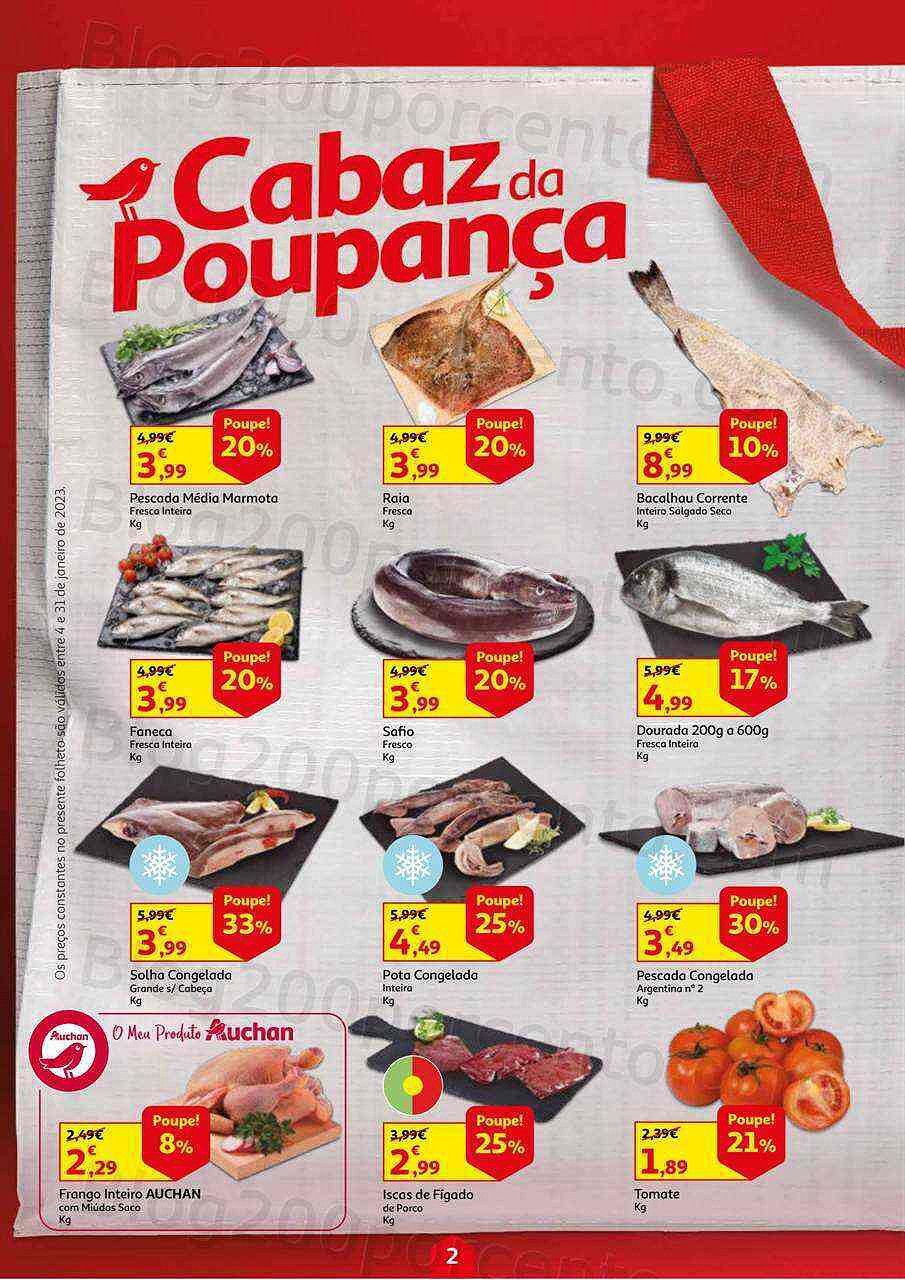Antevisão Folheto AUCHAN Cabaz Poupança Promoções de 4 a 31 janeiro