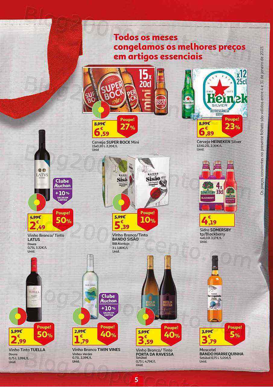 Antevisão Folheto AUCHAN Cabaz Poupança Promoções de 4 a 31 janeiro