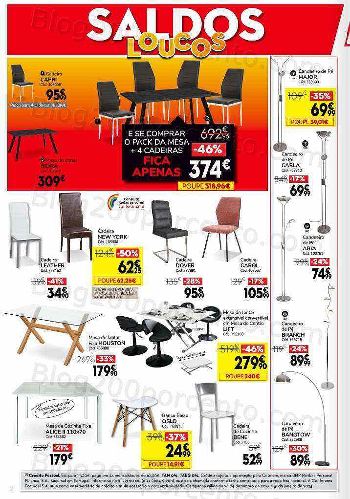 Antevisão Folheto CONFORAMA Saldos Promoções até 31 janeiro