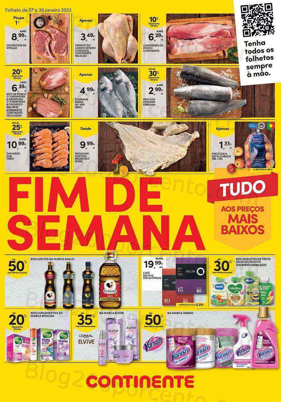 Antevisão Folheto CONTINENTE Promoções Fim de Semana - 27 a 30 janeiro