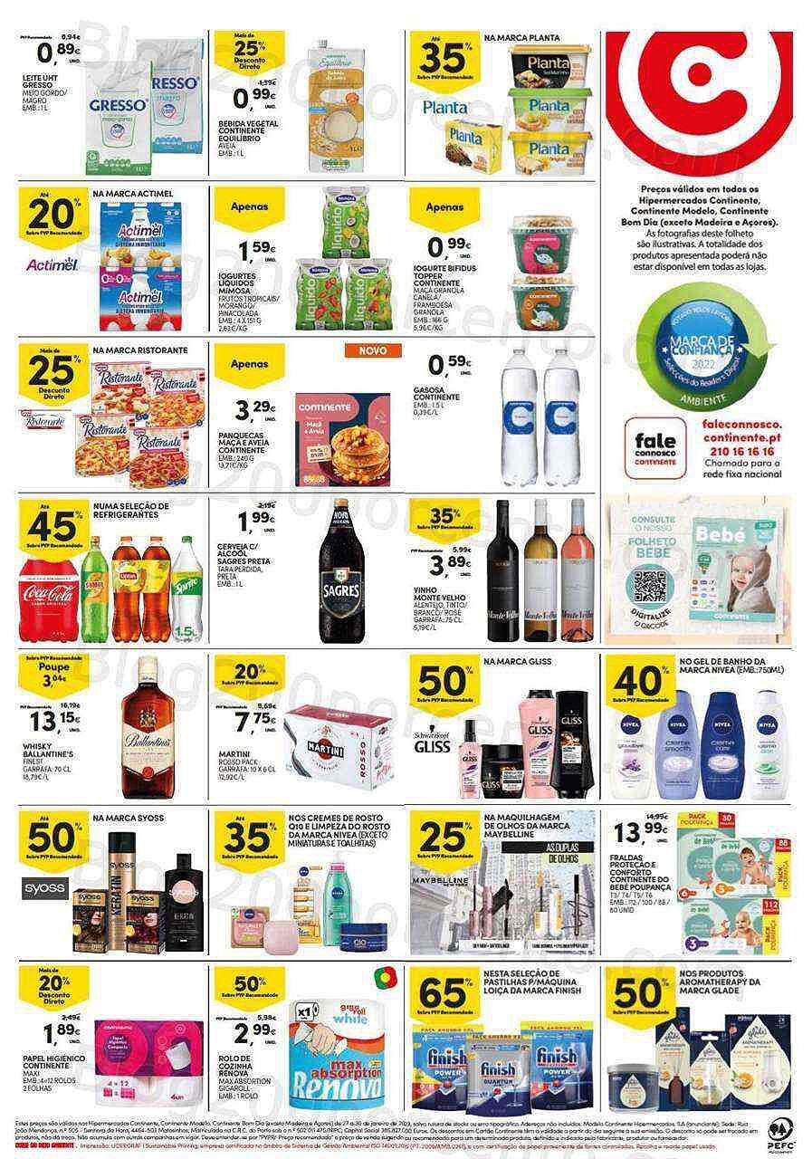 Antevisão Folheto CONTINENTE Promoções Fim de Semana - 27 a 30 janeiro