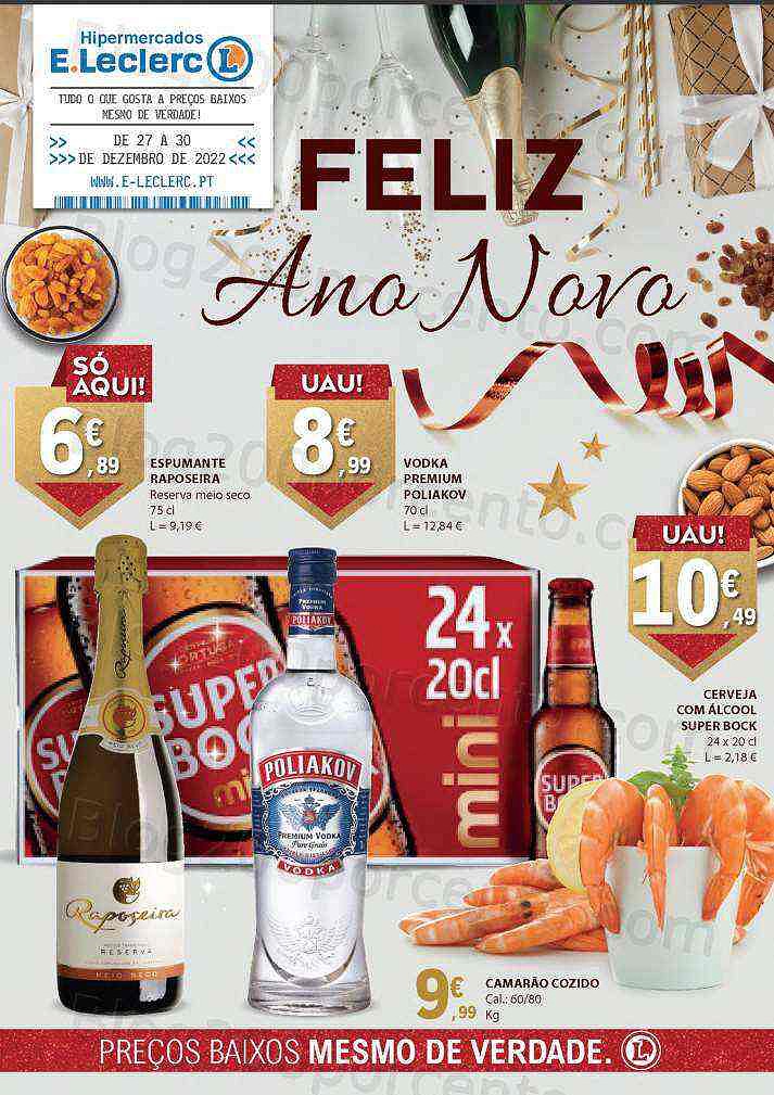 Antevisão Folheto E-LECLERC Extra Final de Ano Promoções de 27 a 30 dezembro