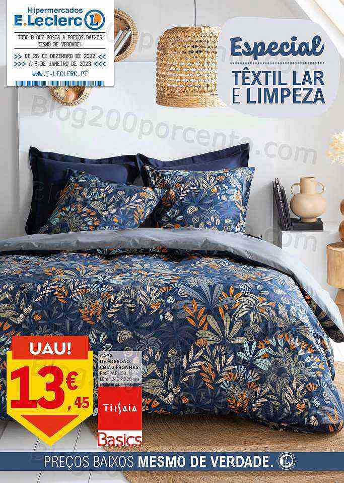 Antevisão Folheto E-LECLERC Têxtil e Limpeza Promoções de 26 dezembro a 8 janeiro