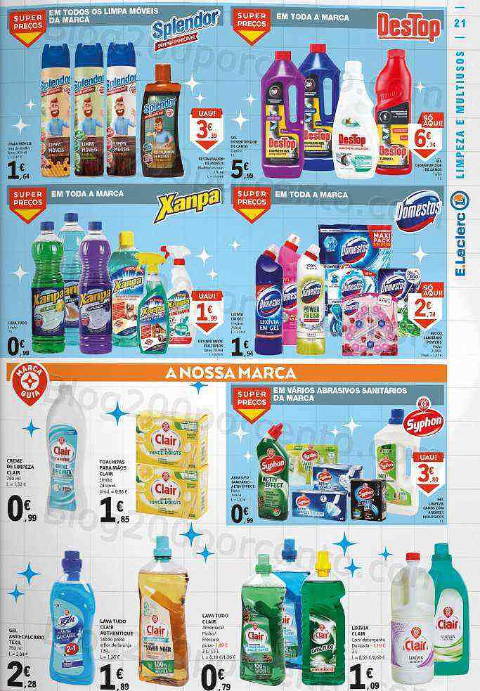 Antevisão Folheto E-LECLERC Têxtil e Limpeza Promoções de 26 dezembro a 8 janeiro