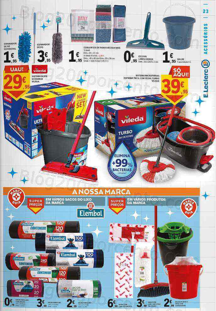 Antevisão Folheto E-LECLERC Têxtil e Limpeza Promoções de 26 dezembro a 8 janeiro