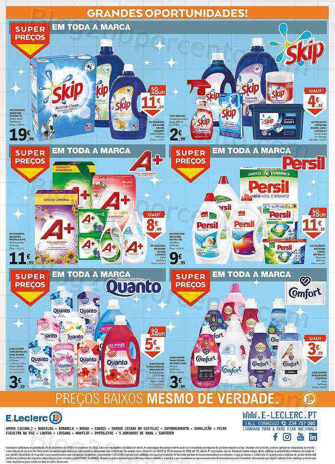 Antevisão Folheto E-LECLERC Têxtil e Limpeza Promoções de 26 dezembro a 8 janeiro