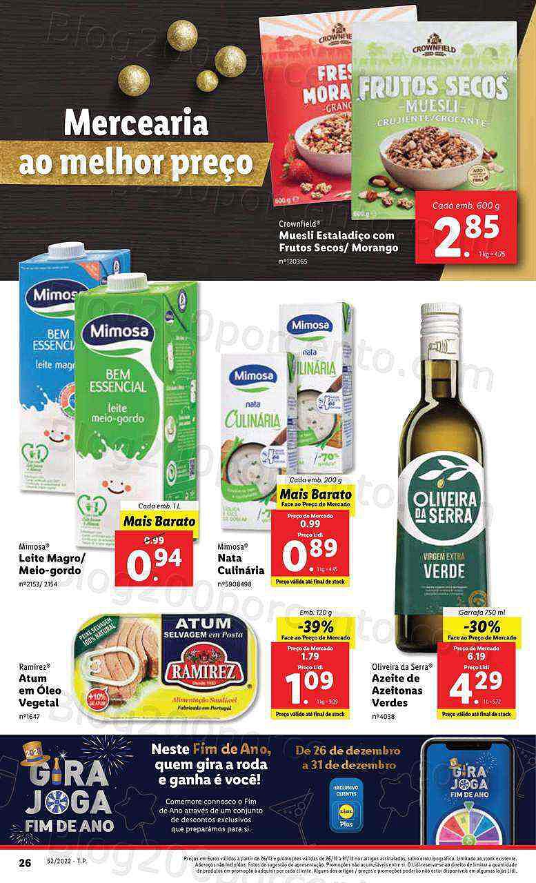 Antevisão Folheto LIDL Promoções de 26 a 31 dezembro
