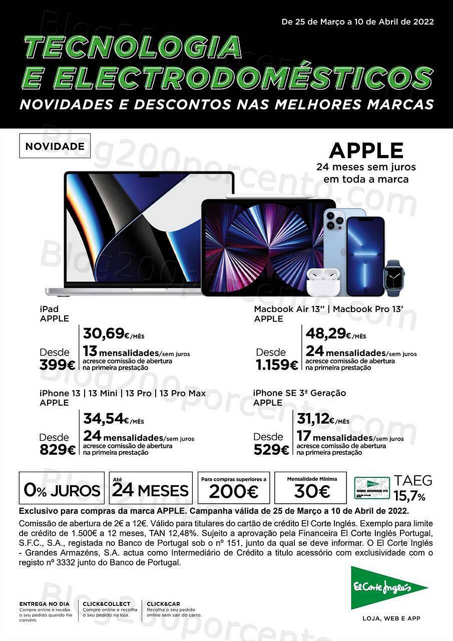 Antevisão Folheto EL CORTE INGLÉS Tecnologia 25 março