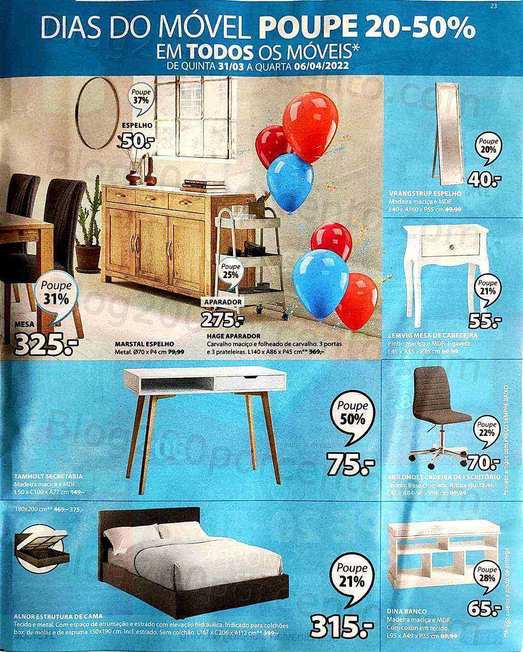 Antevisão Folheto JYSK Aniversário Promoções de 31 março a 13 abril