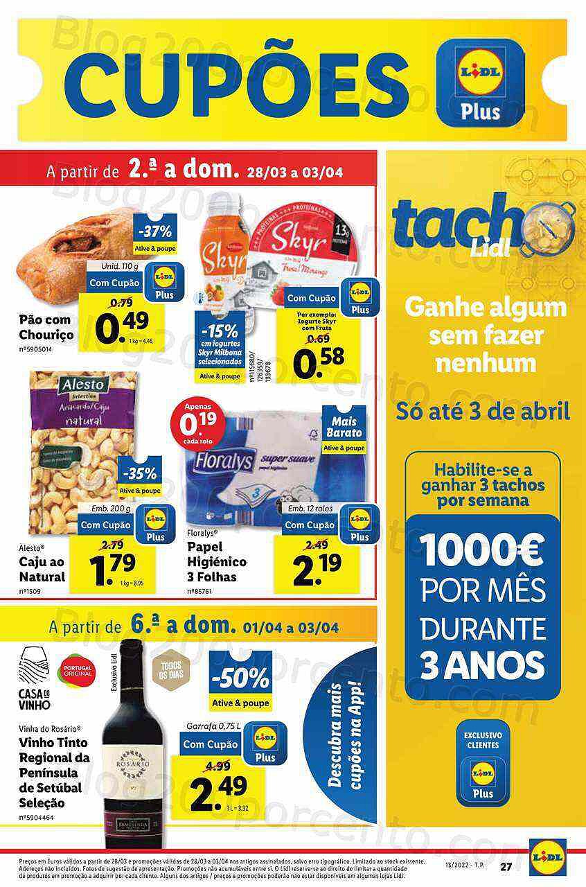 Antevisão Folheto LIDL Promoções de 28 março a 3 abril - digital