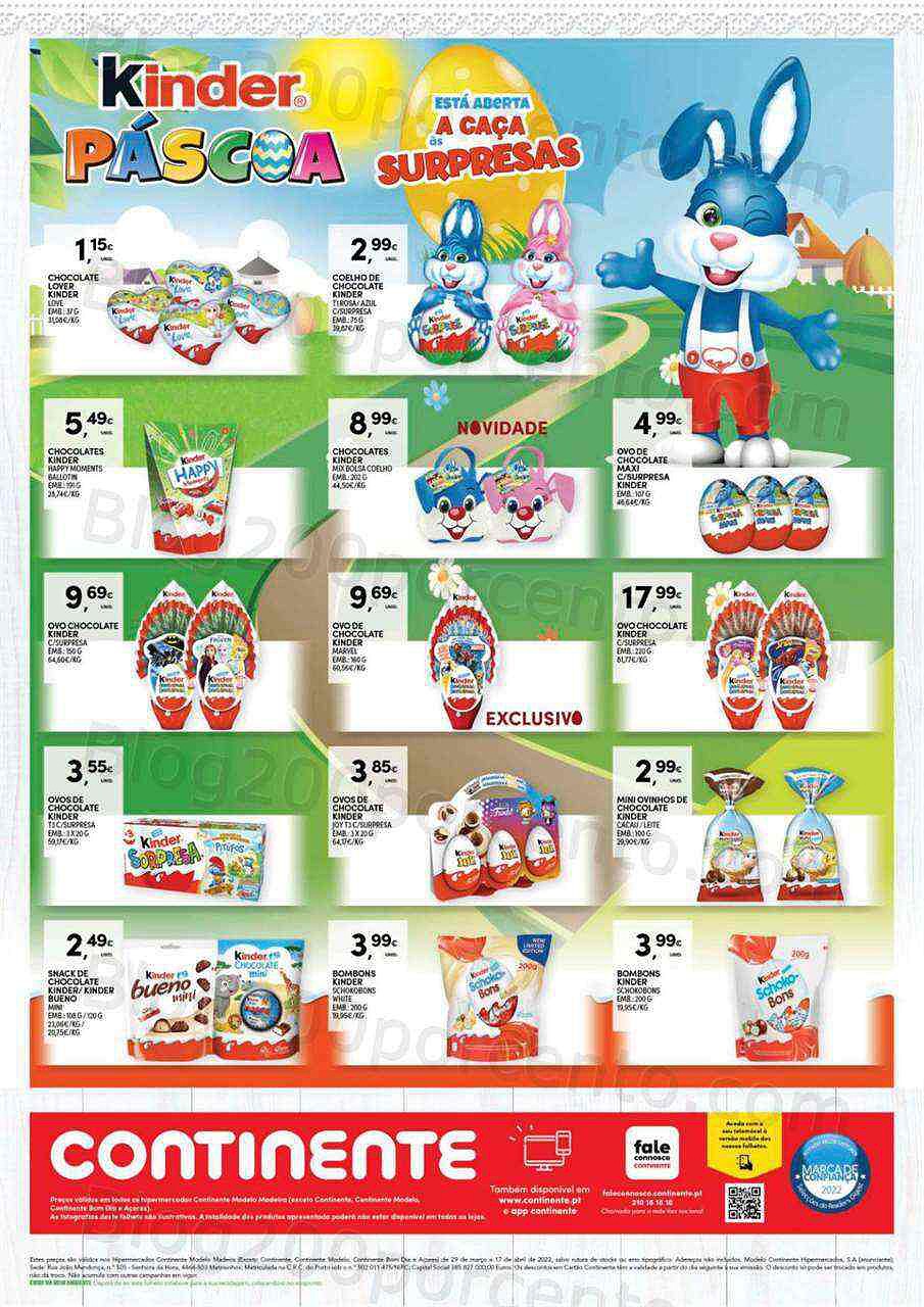 Antevisão Folheto CONTINENTE Páscoa Madeira 29 março a 17 abril