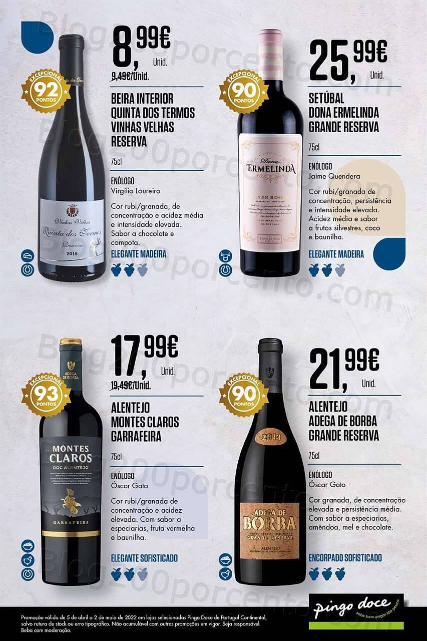 Antevisão Folheto PINGO DOCE Vinhos Promoções de 5 abril a 2 maio