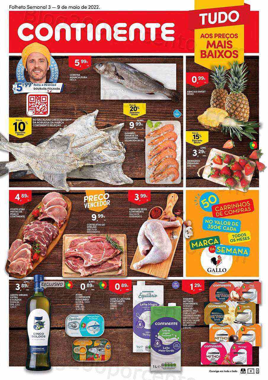 Antevisão Folheto CONTINENTE Promoções de 3 a 9 maio