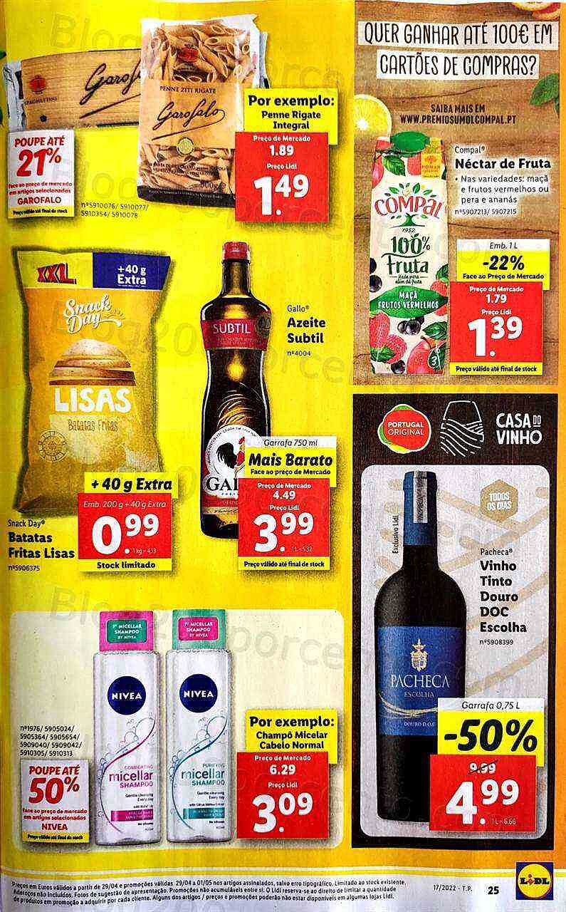 Antevisão Folheto LIDL Promoções de 25 abril a 1 maio