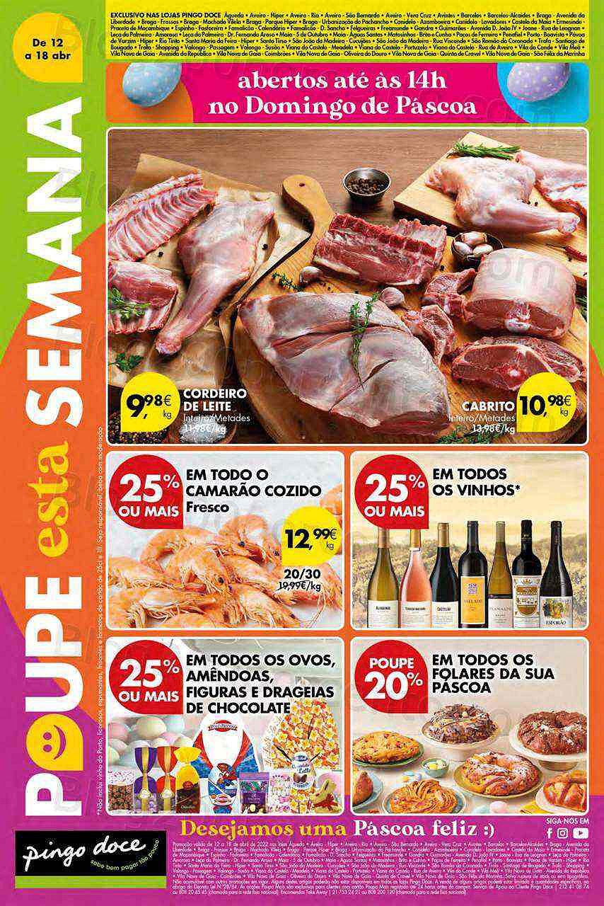 Antevisão Folheto PINGO DOCE Lojas Norte Promoções de 12 a 18 abril