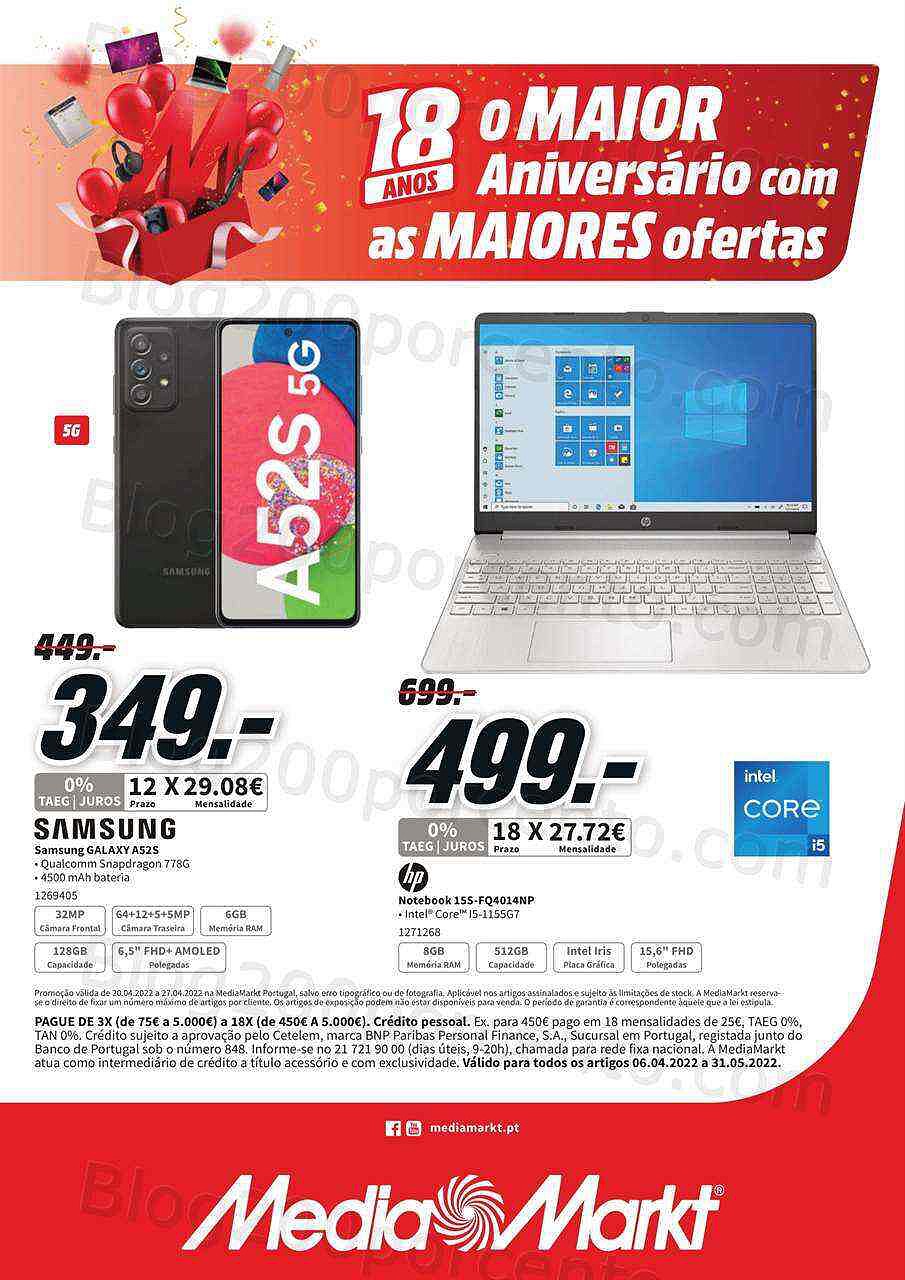 Antevisão Folheto MEDIA MARKT Promoções de 20 a 27 abril