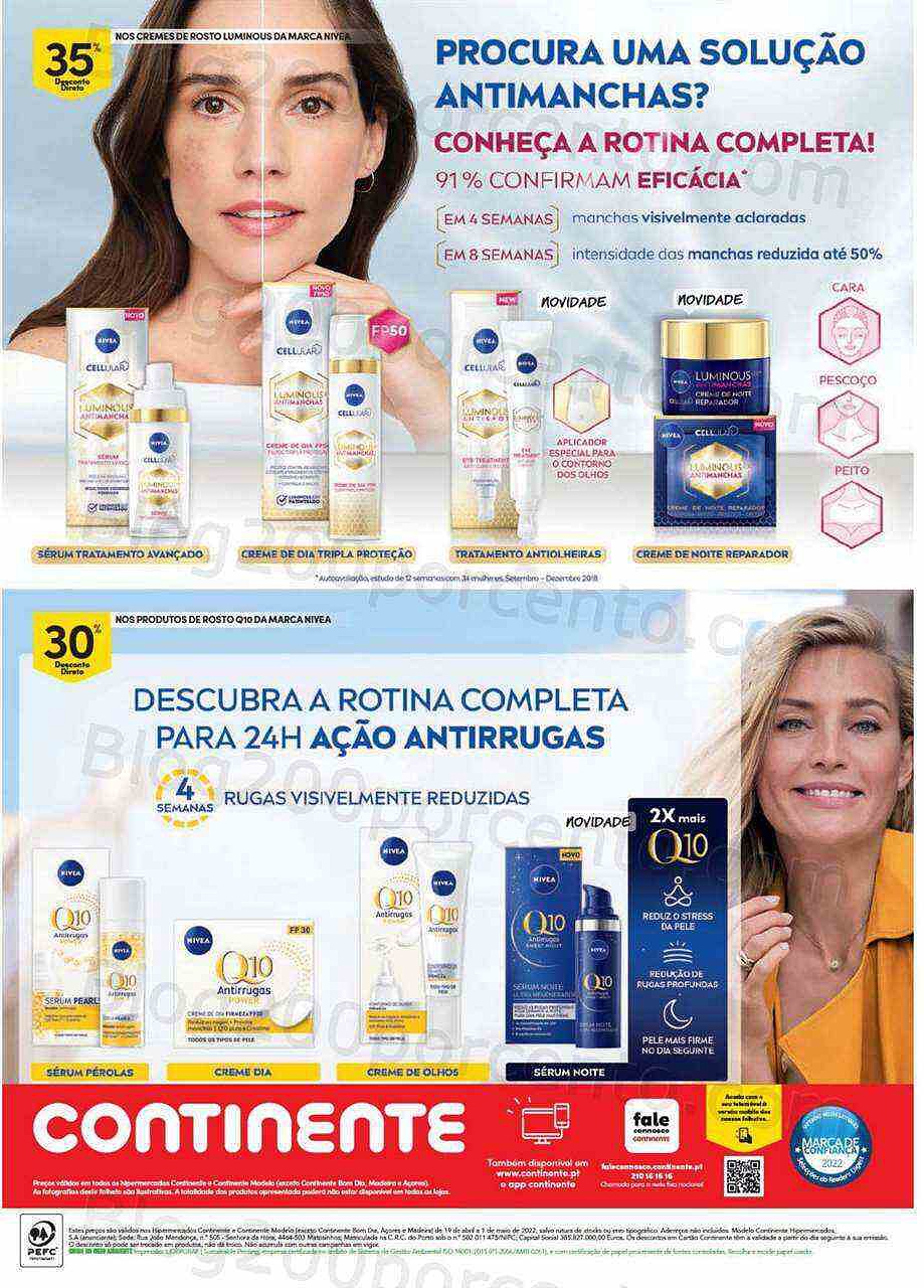 Antevisão Folheto CONTINENTE Beleza 19 abril a 1 maio