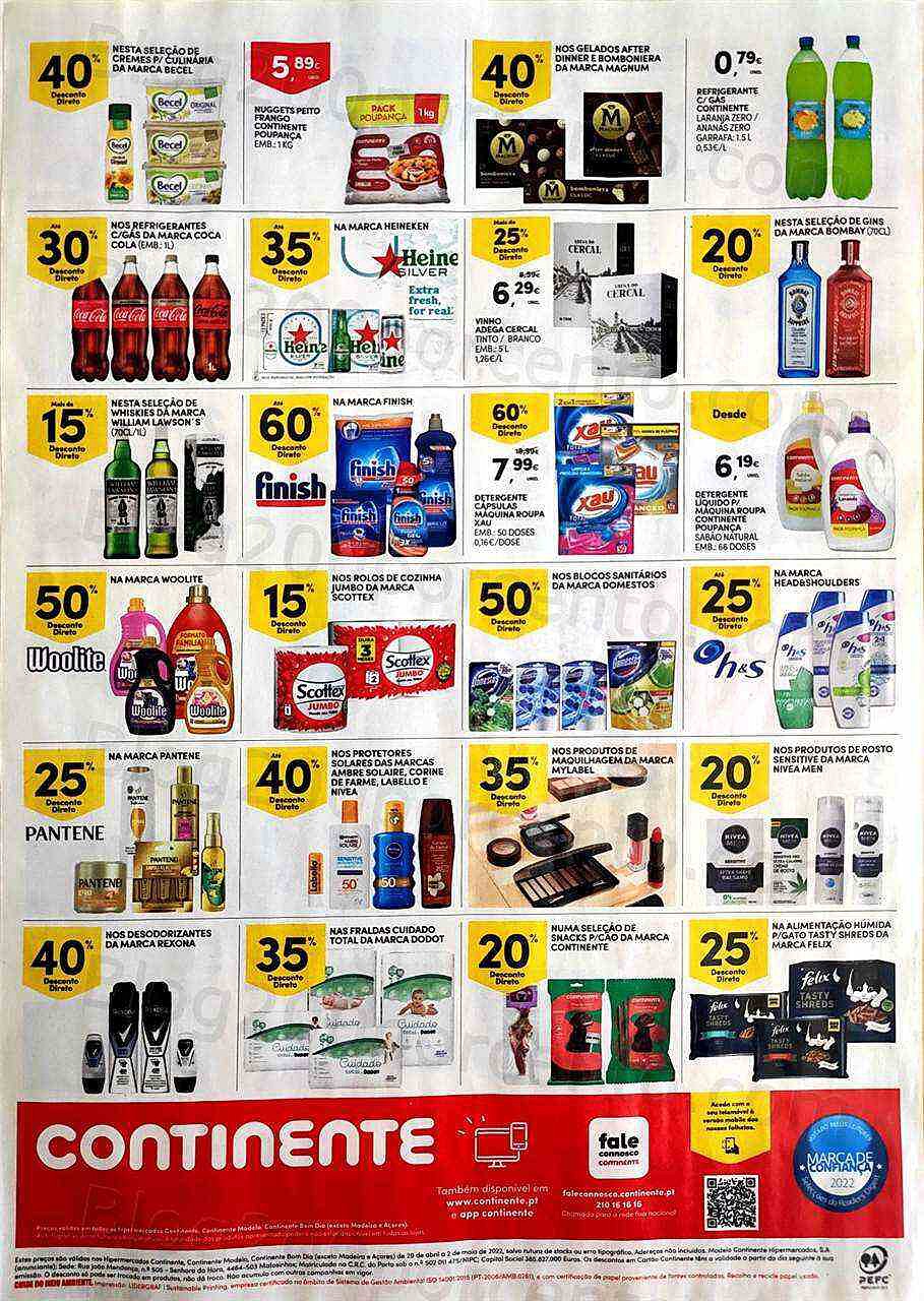 Antevisão Folheto CONTINENTE Fim de Semana - 29 e 30 abril 1 e 2 maio