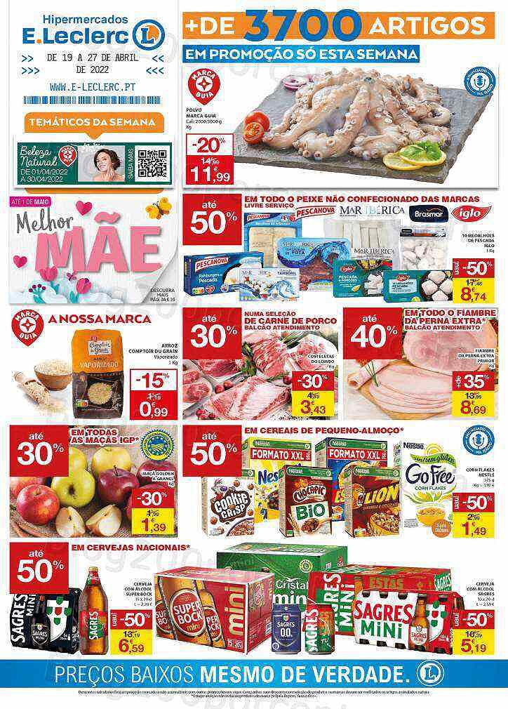 Antevisão Folheto E-LECLERC Promoções de 19 a 27 abril
