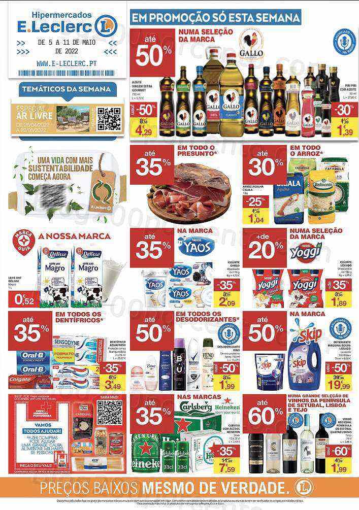 Antevisão Folheto E-LECLERC Promoções de 5 a 11 maio