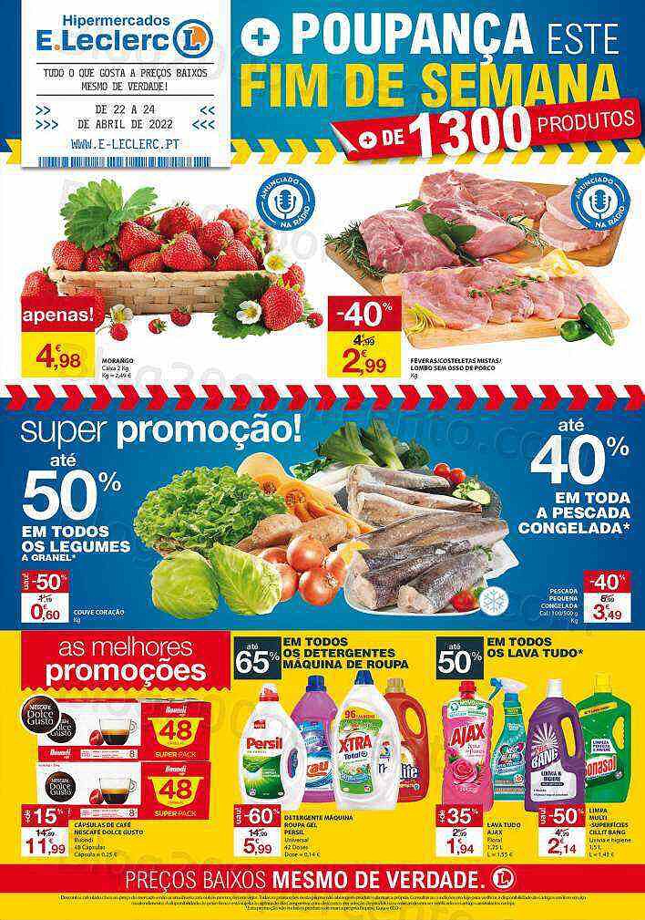 Antevisão Folheto E-LECLERC Fim de semana 22 a 25 abril