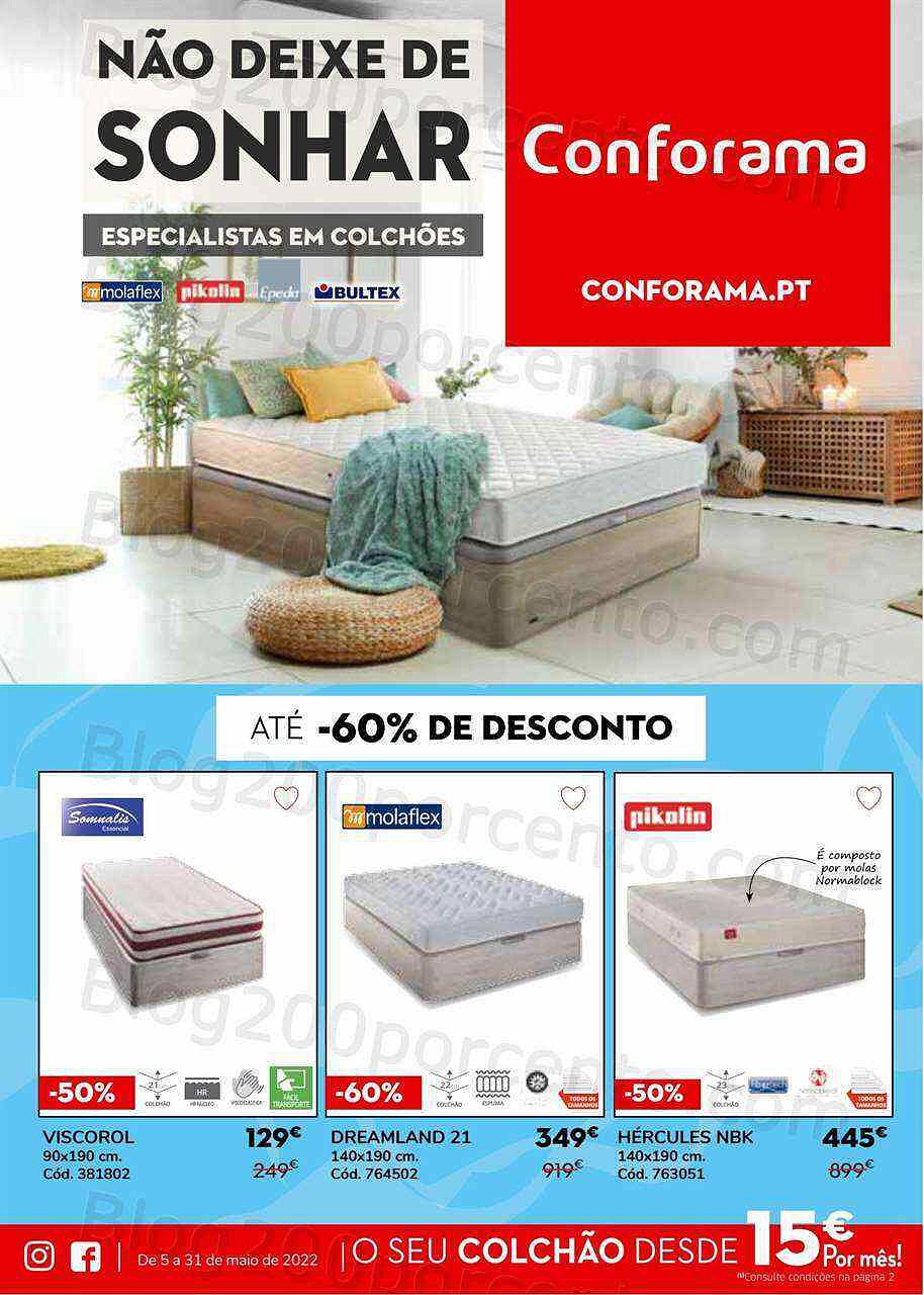 Antevisão Folheto CONFORAMA Descanso Promoções de 5 a 31 maio