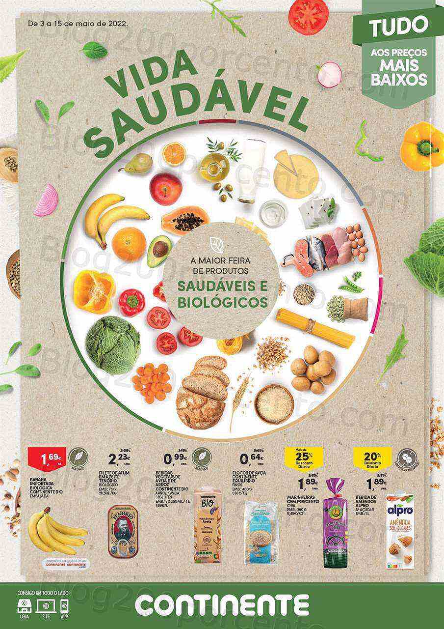 Antevisão Folheto CONTINENTE Feira da Vida Saudável Promoções de 3 a 15 maio