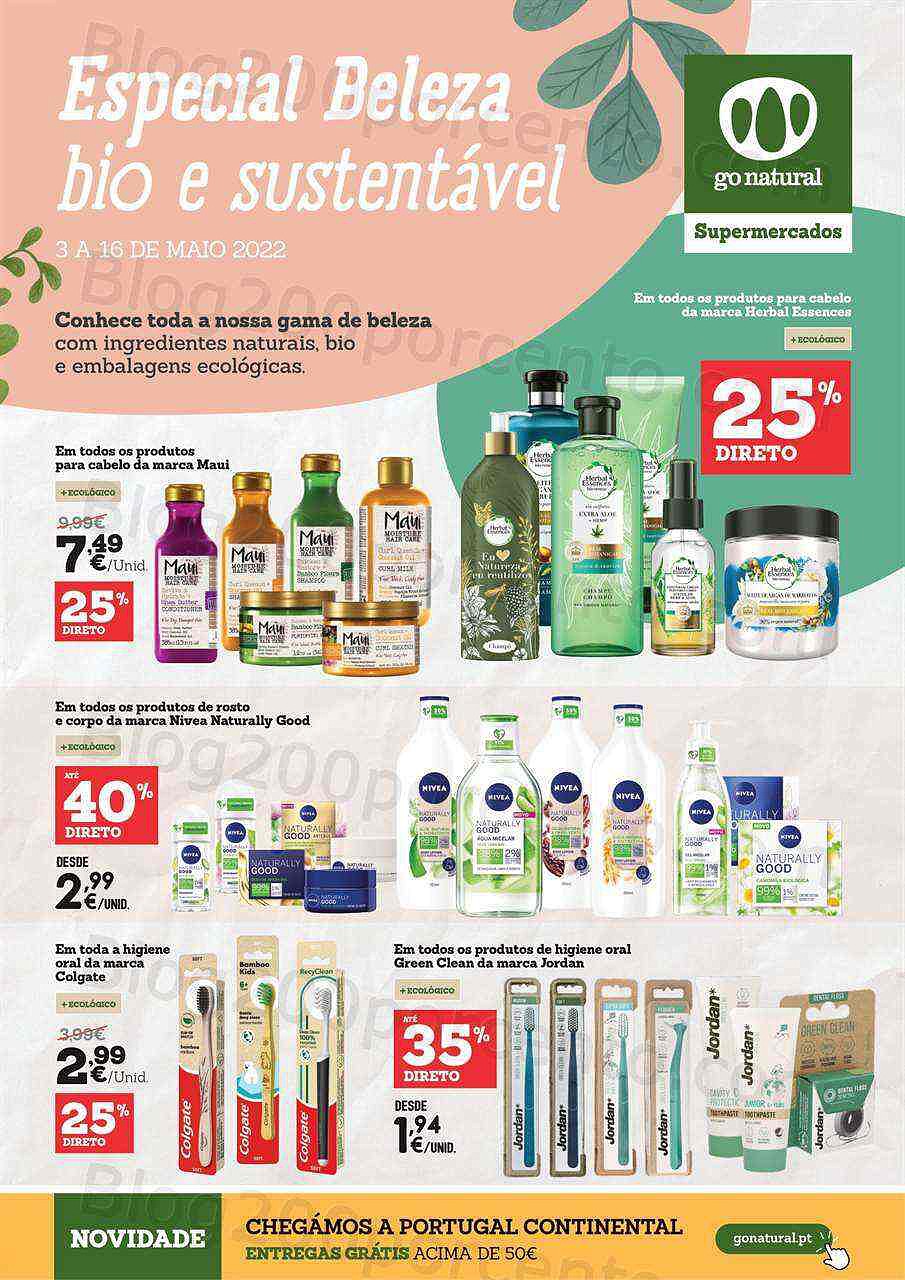 Antevisão Folheto GO NATURAL Feira Beleza 3 a 16 maio