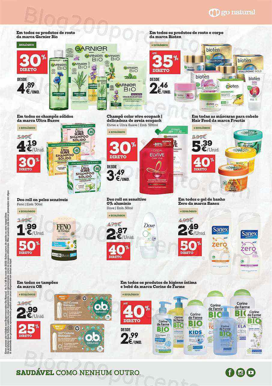 Antevisão Folheto GO NATURAL Feira Beleza 3 a 16 maio