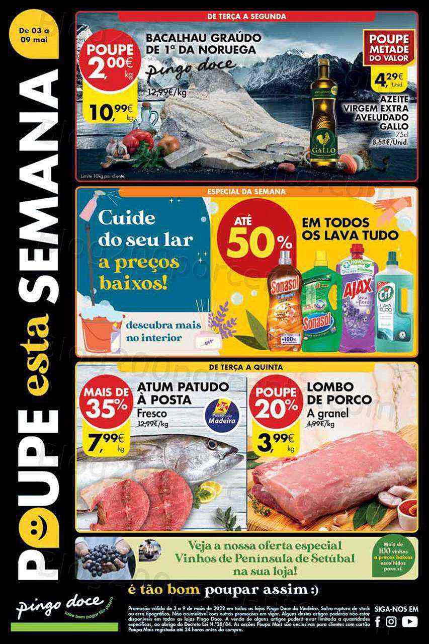 Antevisão Folheto PINGO DOCE Madeira Promoções de 3 a 9 maio