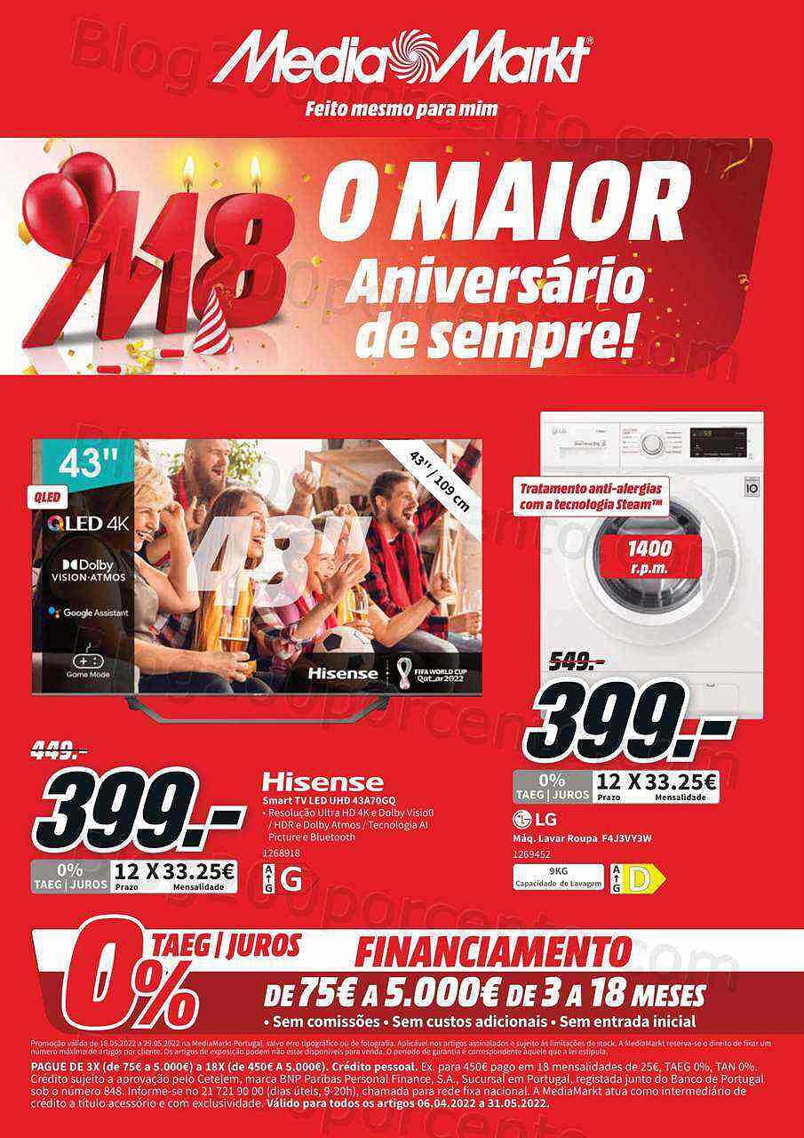 Antevisão Folheto MEDIA MARKT Promoções de 18 a 29 maio