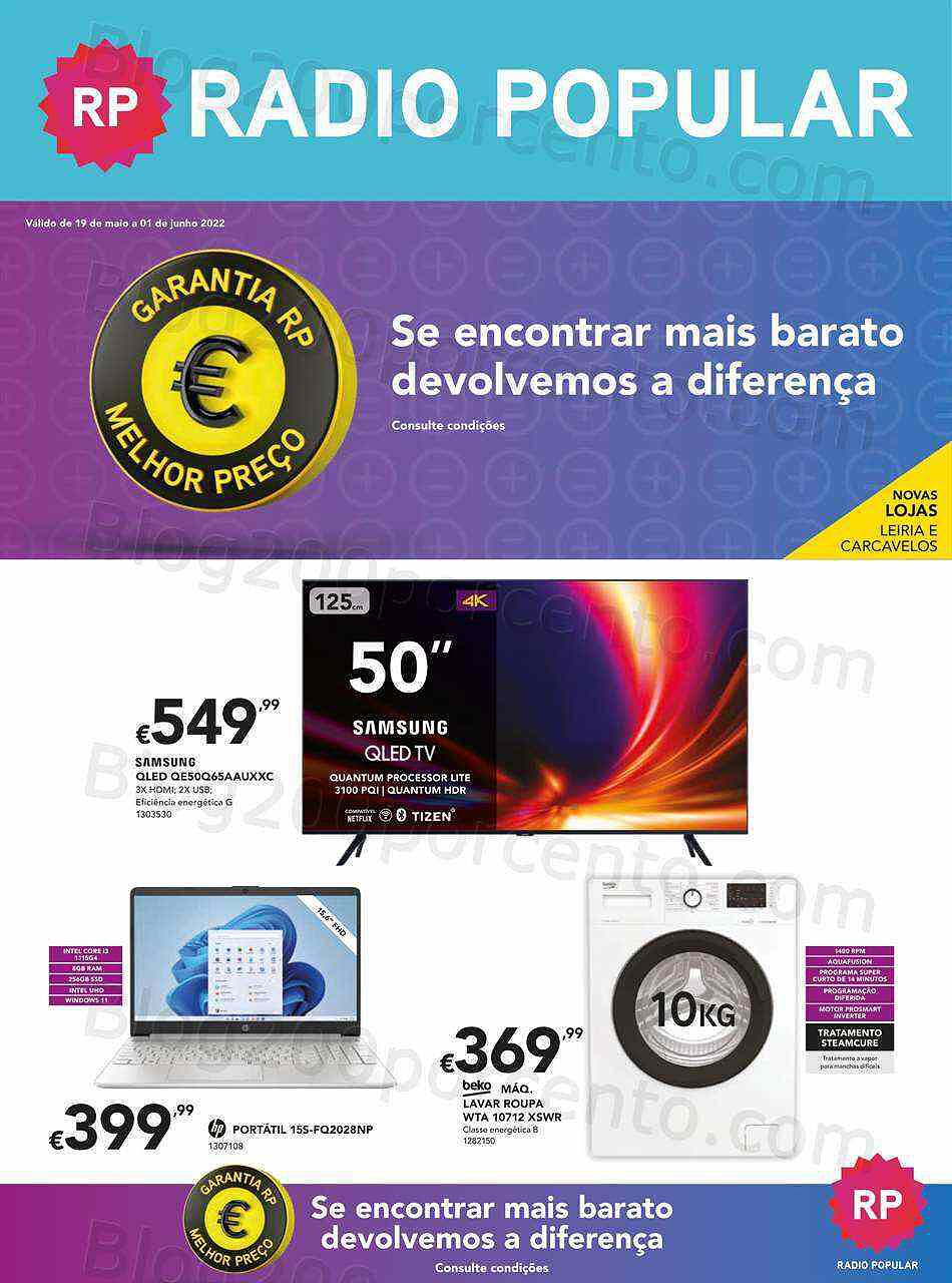 Antevisão Folheto RADIO POPULAR Promoções de 19 maio a 1 junho