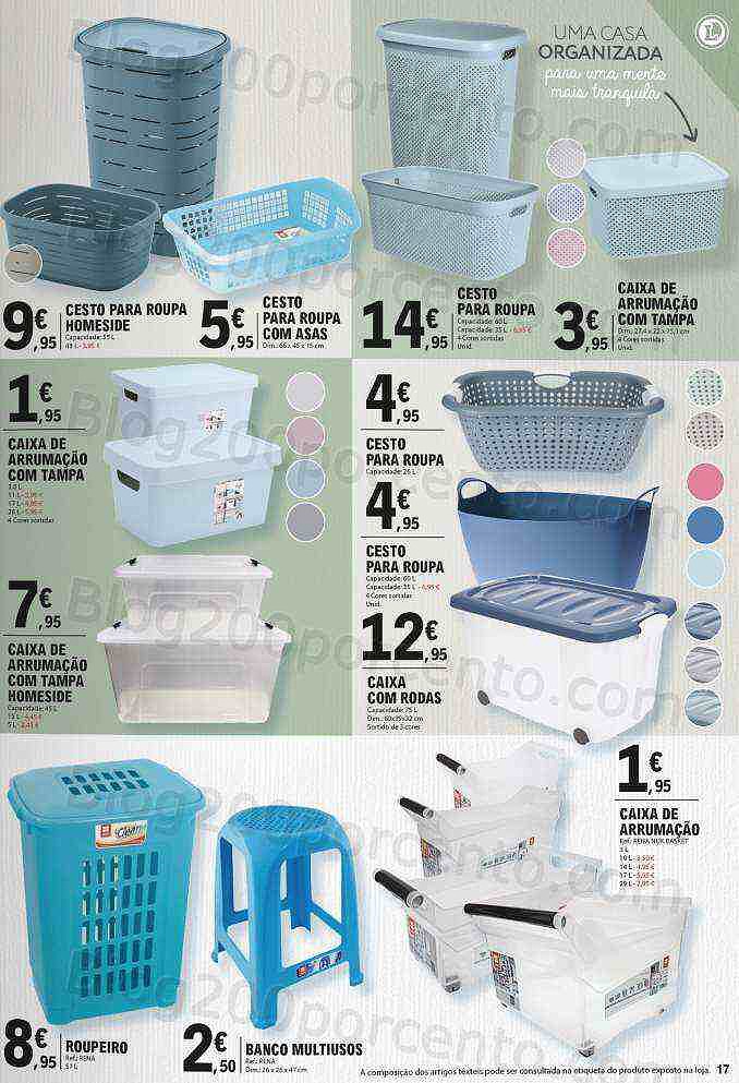 Antevisão Folheto E-LECLERC Bazar Casa Moda Promoções de 17 a 29 maio