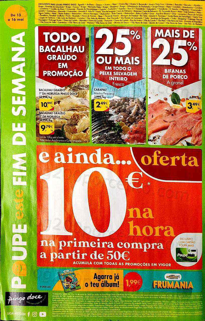 Antevisão Folheto PINGO DOCE Fim de Semana 13 a 16 maio