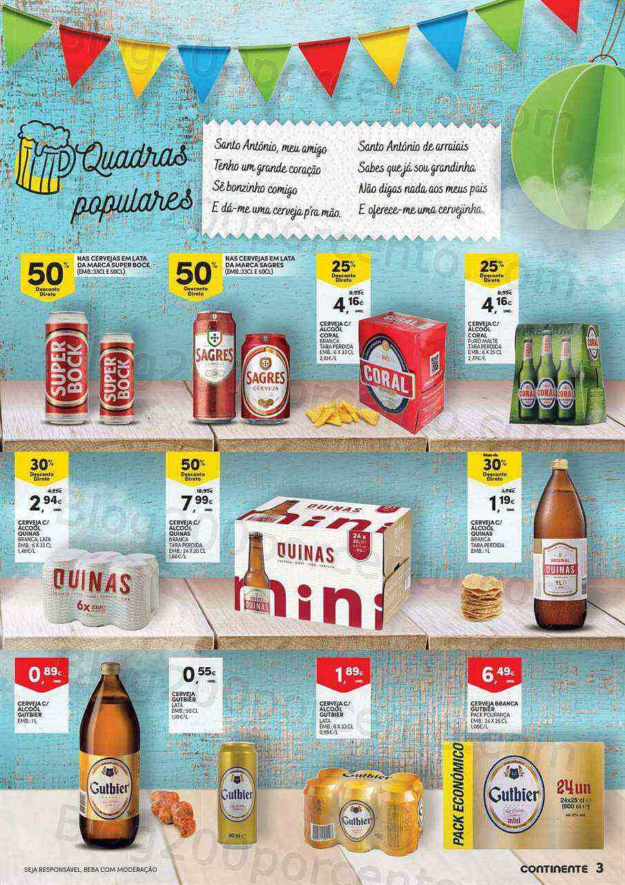 Antevisão Folheto CONTINENTE Santos Populares Promoções de 27 maio a 12 junho