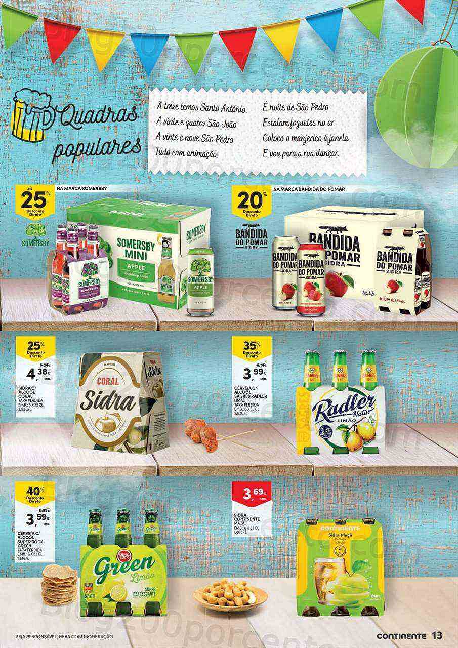Antevisão Folheto CONTINENTE Santos Populares Promoções de 27 maio a 12 junho