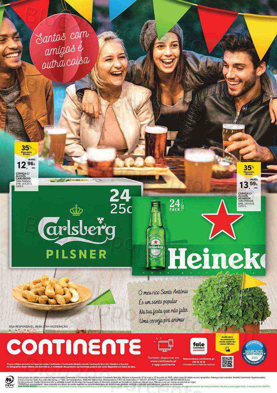 Antevisão Folheto CONTINENTE Santos Populares Promoções de 27 maio a 12 junho