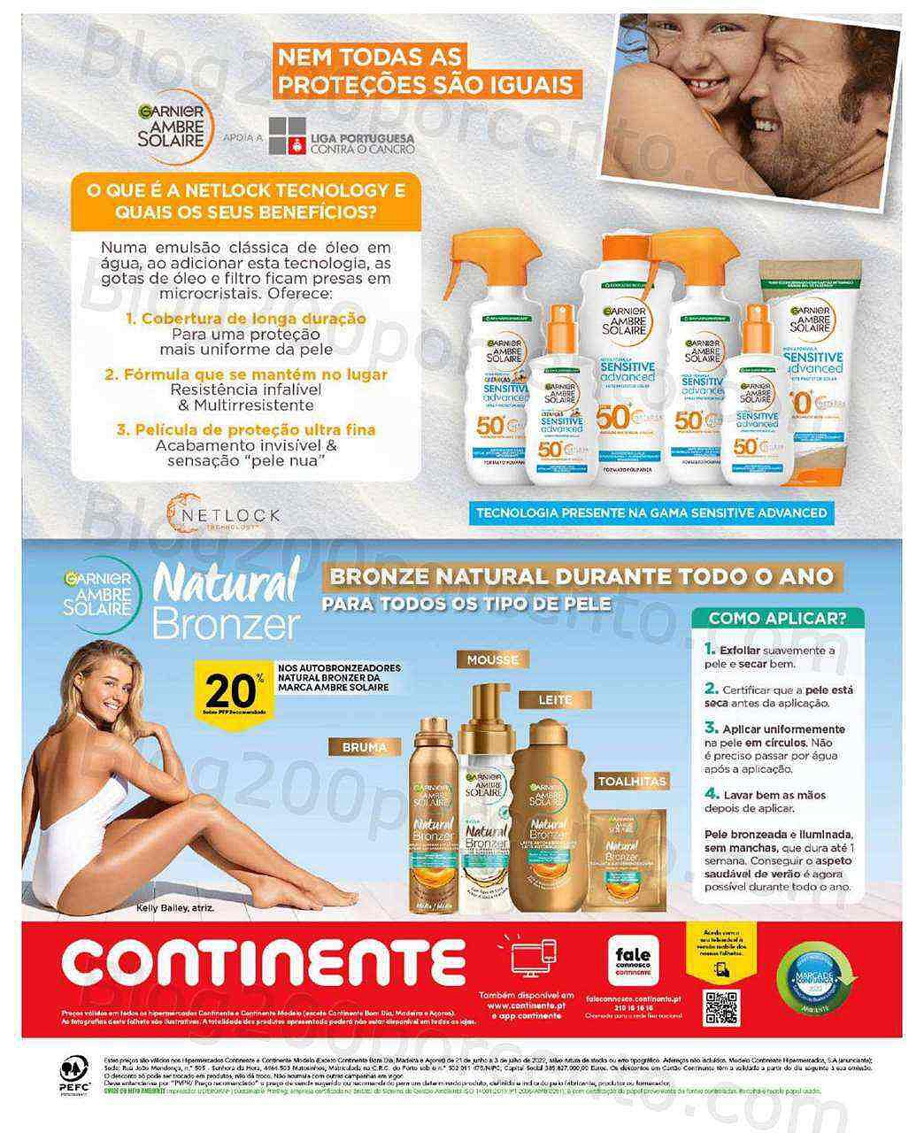 Antevisão Folheto CONTINENTE Beleza de Verão Promoções de 21 junho a 3 julho