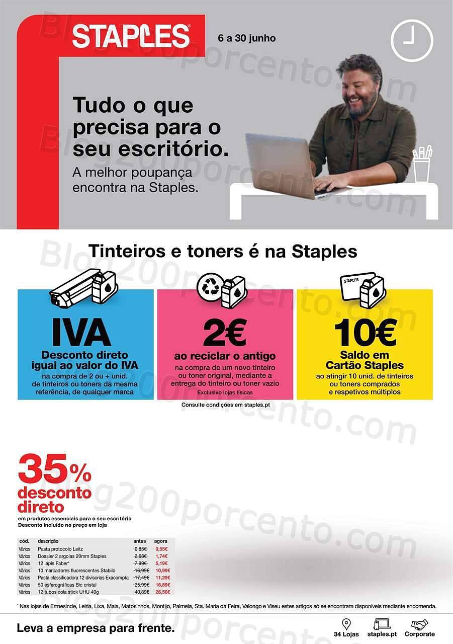Antevisão Folheto STAPLES Promoções de 6 a 30 junho