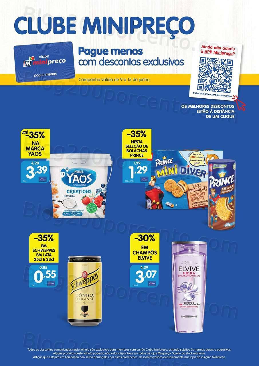 Antevisão Folheto Clube MINIPREÇO Promoções de 9 a 15 junho