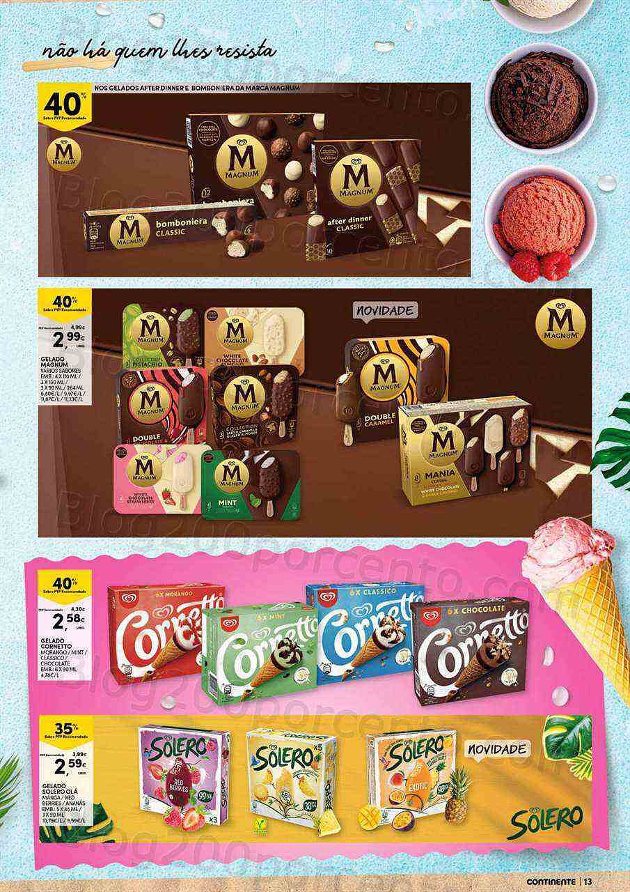 Antevisão Folheto CONTINENTE Bebidas e Gelados Promoções de 14 a 26 junho