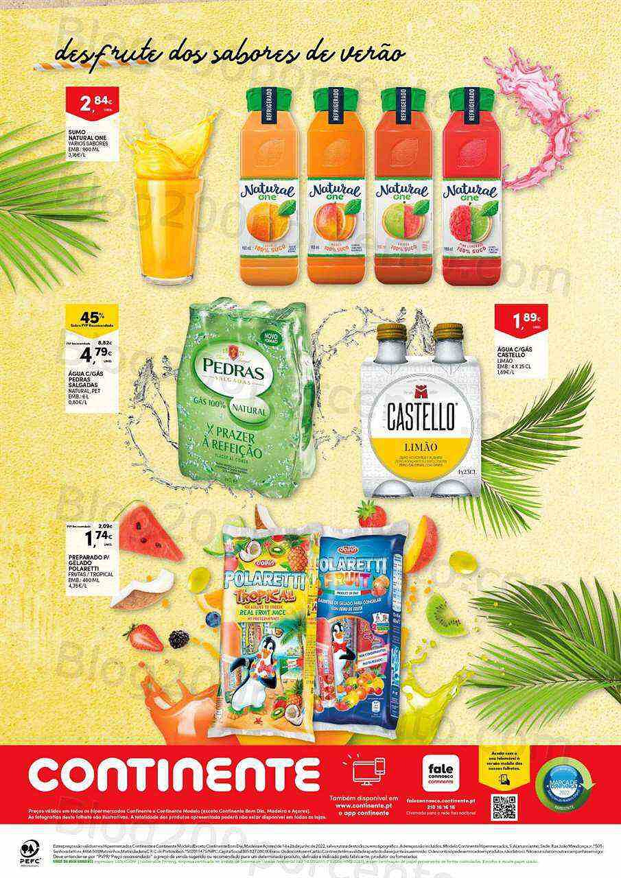 Antevisão Folheto CONTINENTE Bebidas e Gelados Promoções de 14 a 26 junho