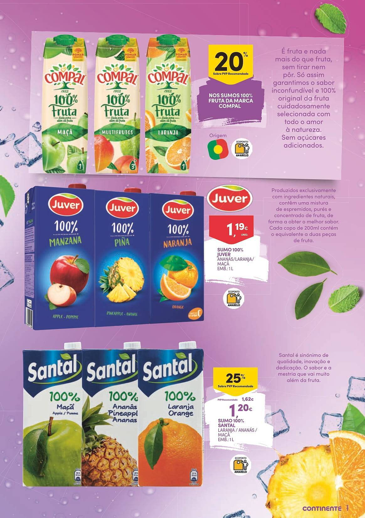 Antevisão Folheto CONTINENTE Sumos e Nectares Promoções de 21 junho a 3 julho