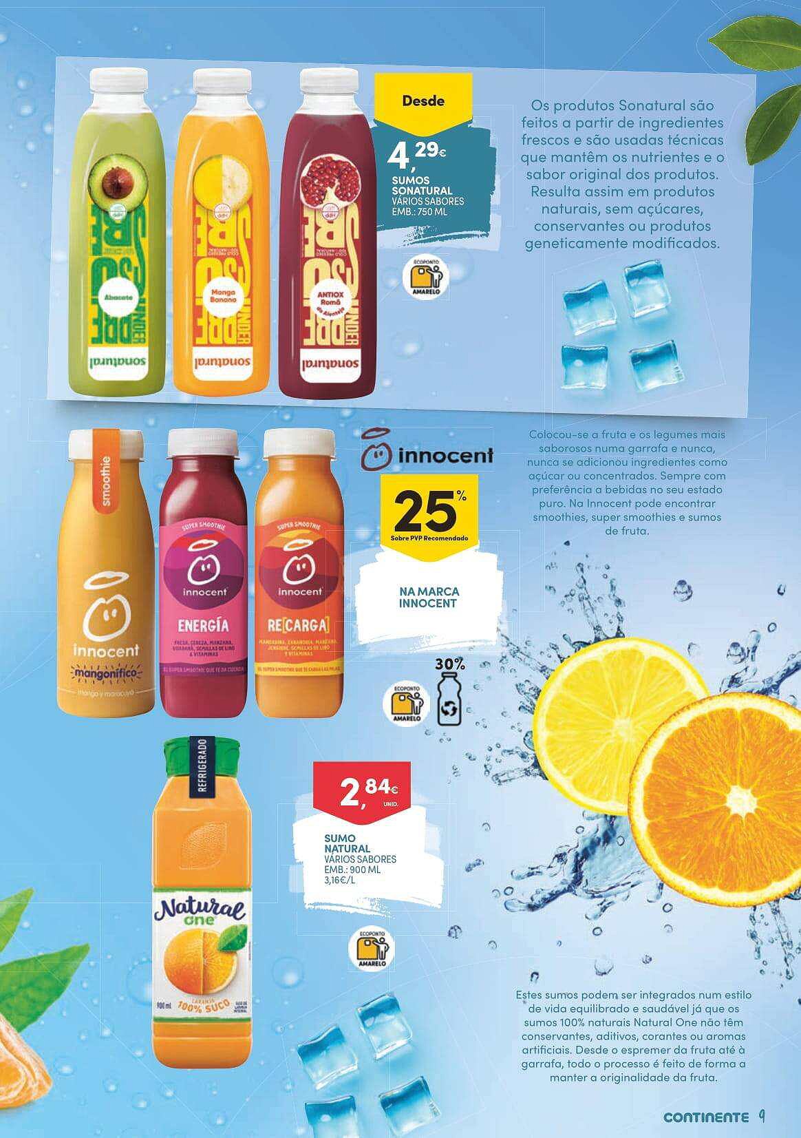 Antevisão Folheto CONTINENTE Sumos e Nectares Promoções de 21 junho a 3 julho