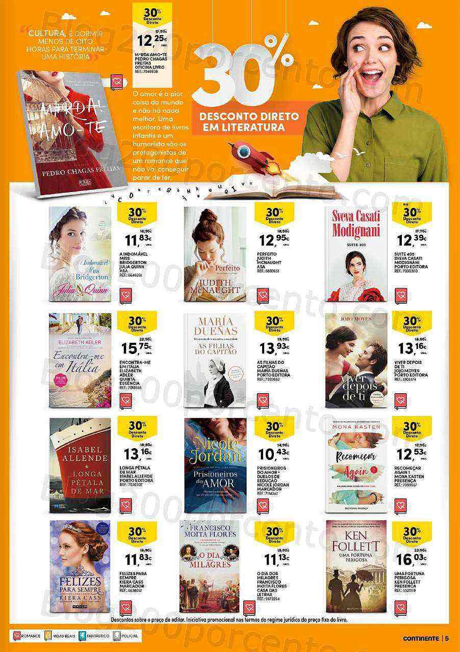 Antevisão Folheto CONTINENTE Feira do Livro Promoções de 28 junho a 17 julho