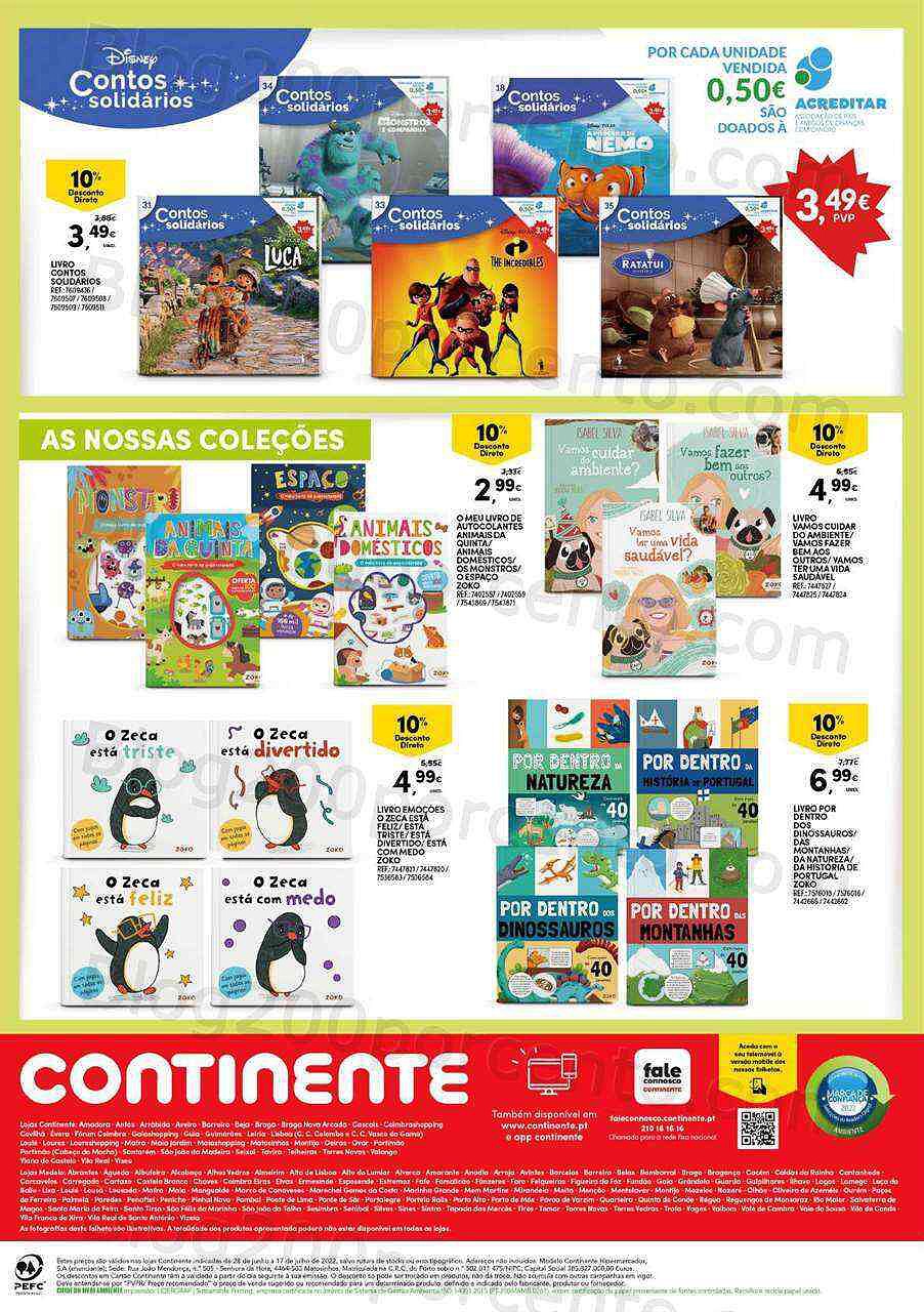Antevisão Folheto CONTINENTE Feira do Livro Promoções de 28 junho a 17 julho